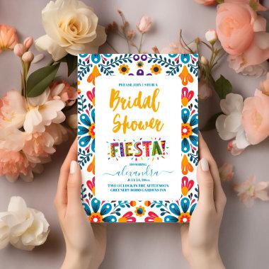 Colorful Mexican Fiesta Floral Bridal Shower Invitations