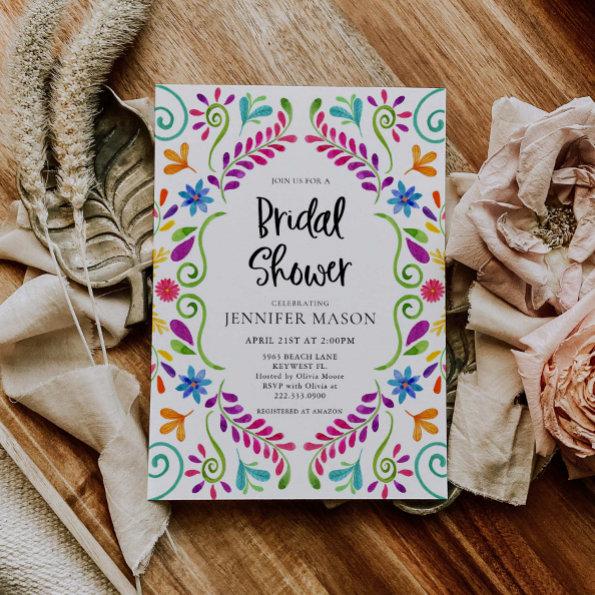 Colorful Mexican Theme Fiesta Bridal Shower Invitations