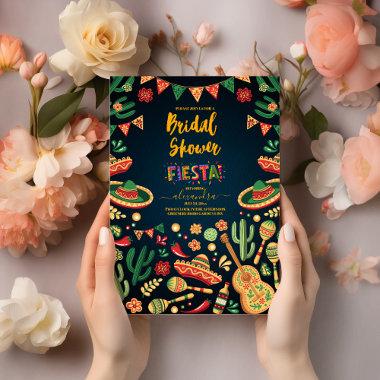 Colorful Mexican Theme Fiesta Bridal Shower Invitations