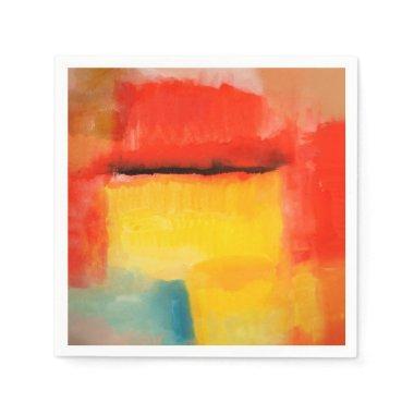 Colorful Minimalist Abstract Artwork Napkins