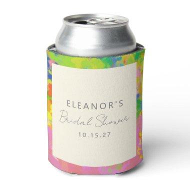 Colorful Modern Abstract Art Bridal Shower Custom Can Cooler