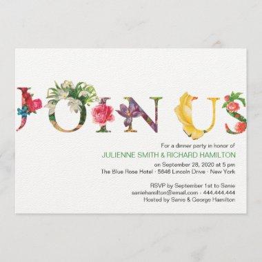 Colorful Modern Botanical Floral Join Us Invitations