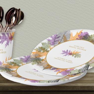 Colorful October Leaves Fall Foliage Party Plates