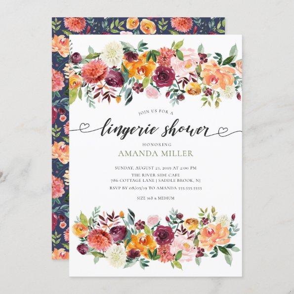 Colorful Paprika Bridal Lingerie Shower Invitations
