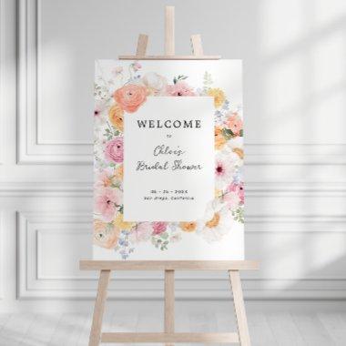 Colorful Pastel Floral  Welcome Foam Board