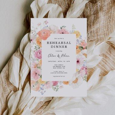 Colorful Pastel Floral Rehearsal Dinner
