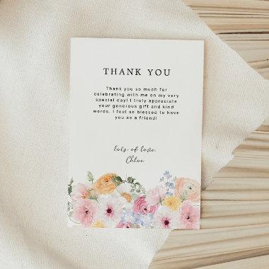 Colorful Pastel Floral Thank You Invitations
