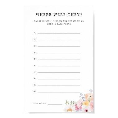 Colorful Pastel Floral Where Were They Game Poster