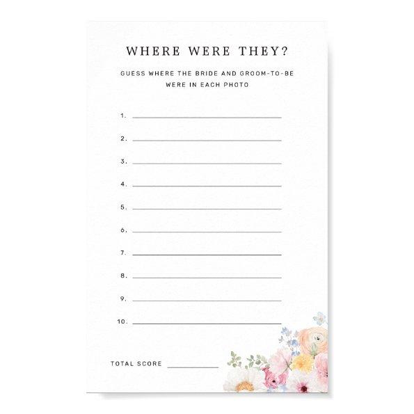 Colorful Pastel Floral Where Were They Game Poster