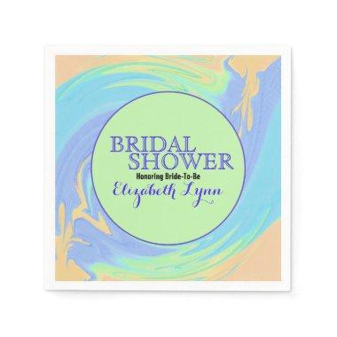 Colorful Pastel Swirl Bridal Shower Napkins