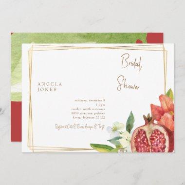 Colorful Pomegranate Foliage Bridal Shower Invitations