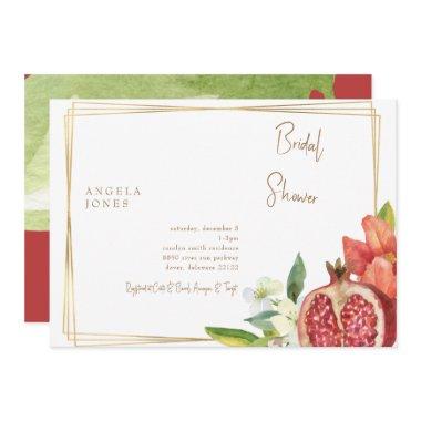 Colorful Pomegranate Foliage Bridal Shower Invitations