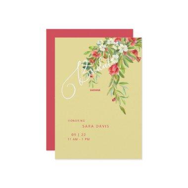 Colorful Pomegranate Tuscan Yellow & Red Bridal Invitations