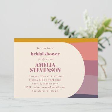 Colorful Purple Geometric Modern Bridal Shower Invitations