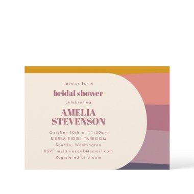 Colorful Purple Geometric Modern Bridal Shower Invitations