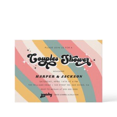 Colorful Retro 70s Couples Shower