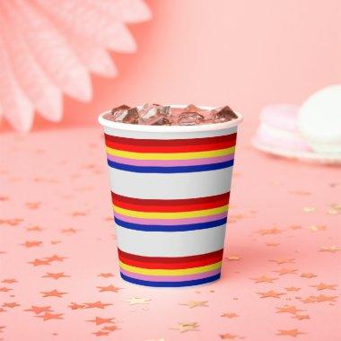Colorful Retro Stripe 1980s Seamless Pattern Table Paper Cups