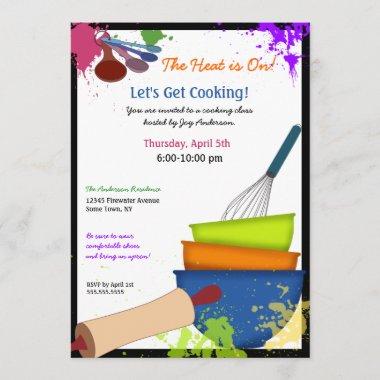 Colorful Splash Cooking Invitations