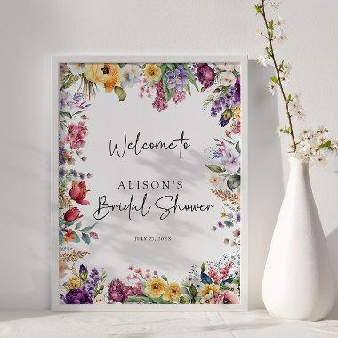 Colorful Spring Bridal Shower Welcome Poster