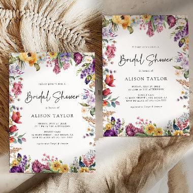 Colorful Spring Floral Bridal Shower Invitations