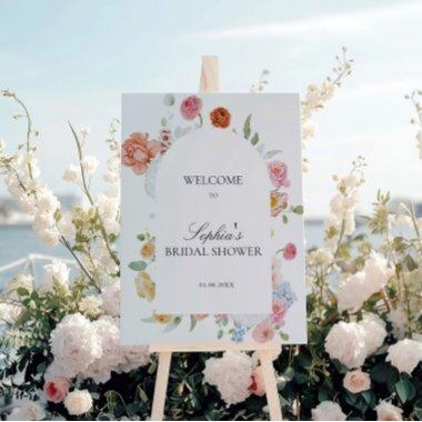 Colorful Spring Flowers  Arch Welcome Foam Board