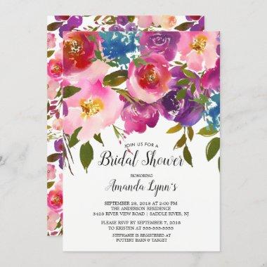 Colorful Spring Flowers Bridal Shower Invitations