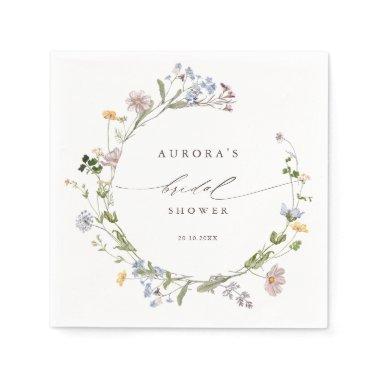 Colorful Spring Wildflower Meadow Bridal shower  Napkins