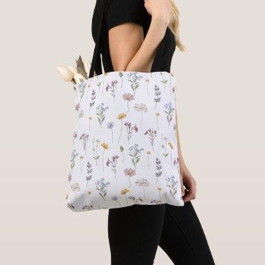 Colorful Spring Wildflower Meadow Garden Wedding Tote Bag