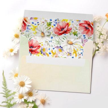 Colorful Summer Meadows Wildflowers Elegant Envelope