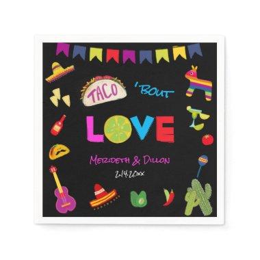 Colorful Taco Bout Love Mexican Fiesta Stripes Napkins