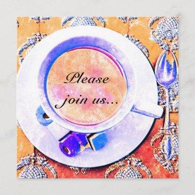Colorful teacup tea party Invitations
