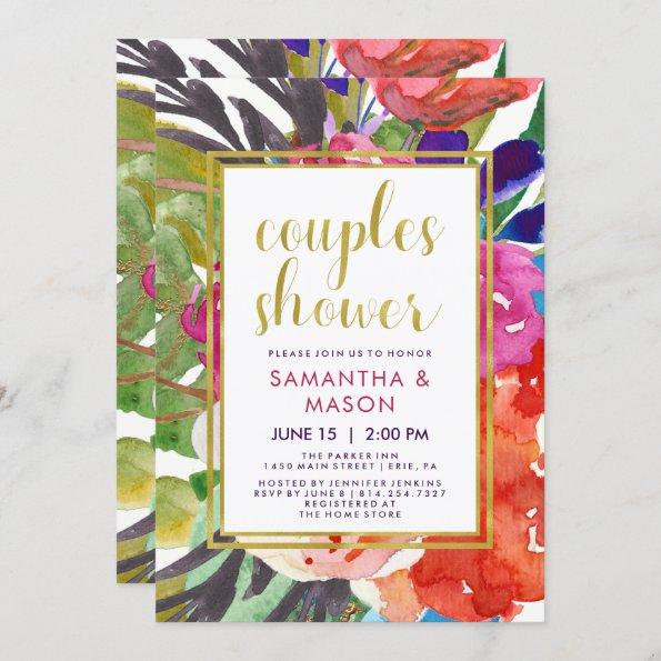 Colorful Tropical Couples Wedding Shower Invitations