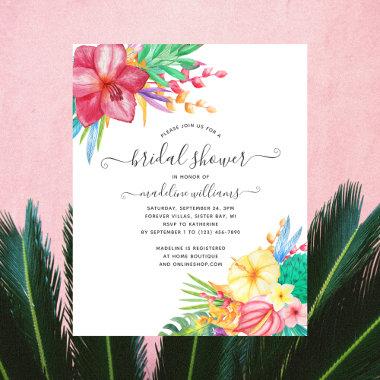 Colorful Tropical Floral Bridal Shower Invitations Flyer