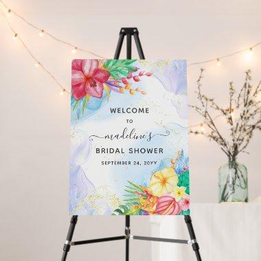 Colorful Tropical Floral  Welcome Foa Foam Board