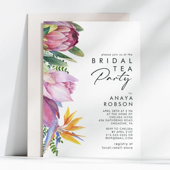 Colorful Tropical Floral | Bridal Tea Party Invitations