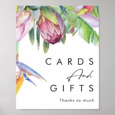 Colorful Tropical Floral | Invitations and Gifts Sign