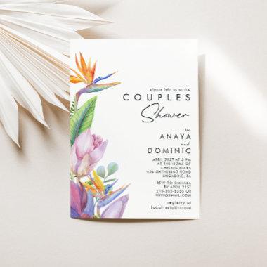 Colorful Tropical Floral | Couples Shower Invitations