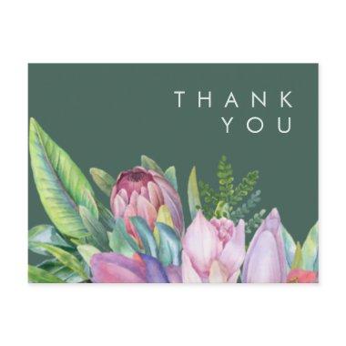 Colorful Tropical Floral | Green wedding Thank You Post