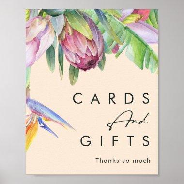 Colorful Tropical Floral | Peach Invitations and Gifts Poster