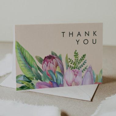 Colorful Tropical Floral | Peach Thank You Invitations