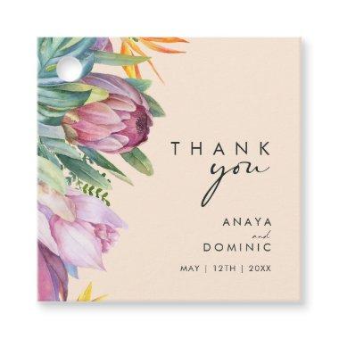 Colorful Tropical Floral | Peach Thank You Favor Tags