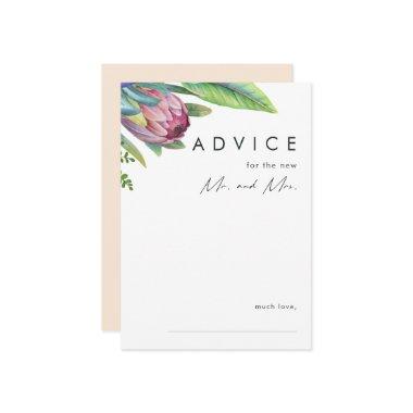 Colorful Tropical Floral Peach Wedding Advice Card