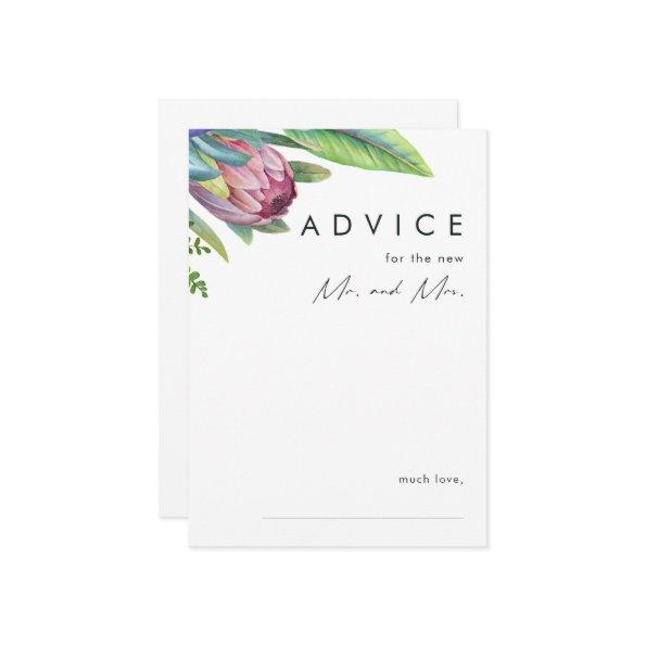 Colorful Tropical Floral Wedding Advice Card
