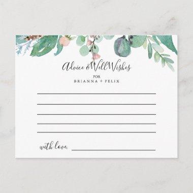 Colorful Tropical Floral Wedding Advice Card