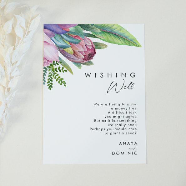 Colorful Tropical Floral | Wedding Wishing Well Enclosure Invitations