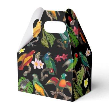 Colorful Tropical Parrots, Leaves & Flowers  Favor Boxes
