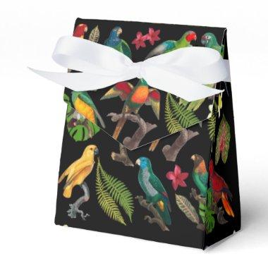 Colorful Tropical Parrots, Leaves & Flowers  Favor Boxes