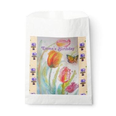 Colorful Tulip Flowers floral Party Favor Bags