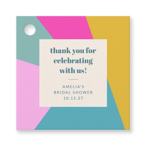 Colorful Unique Custom Bridal Shower Thank You Favor Tags