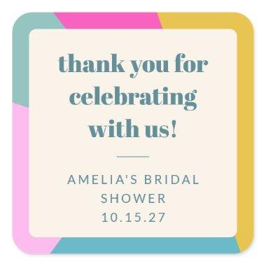 Colorful Unique Custom  Thank You Square Sticker